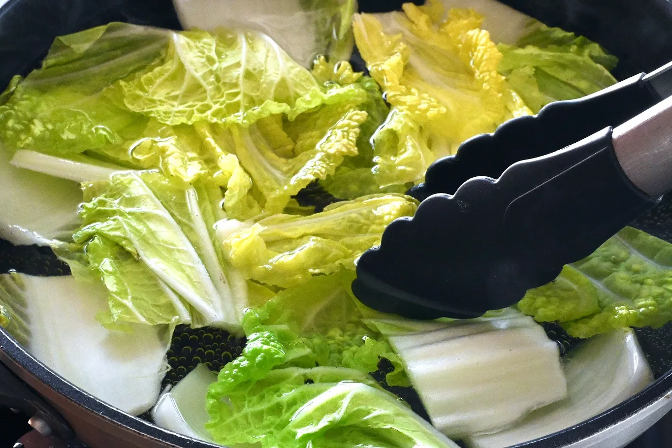 白菜を加熱