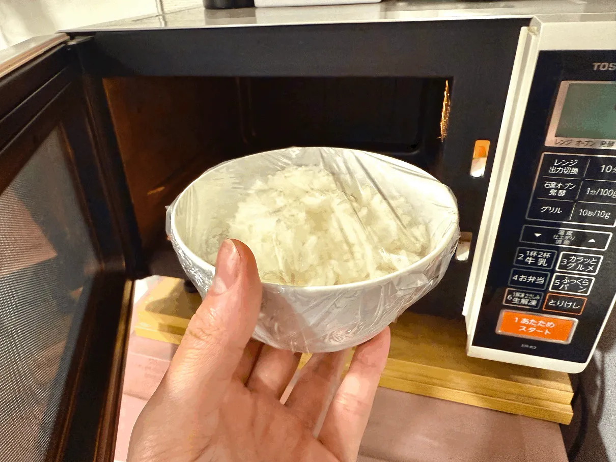 冷やご飯をレンジで加熱