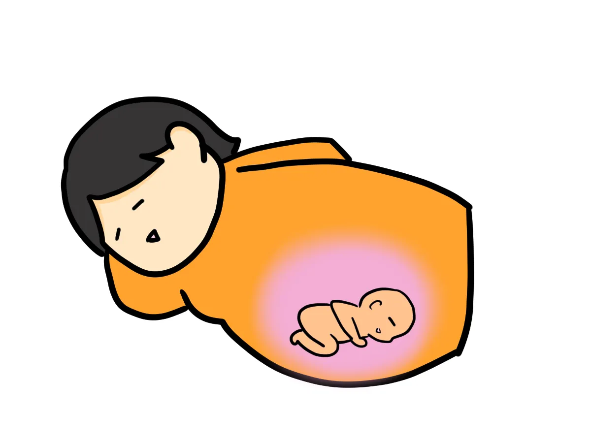 胎児の背中が左側